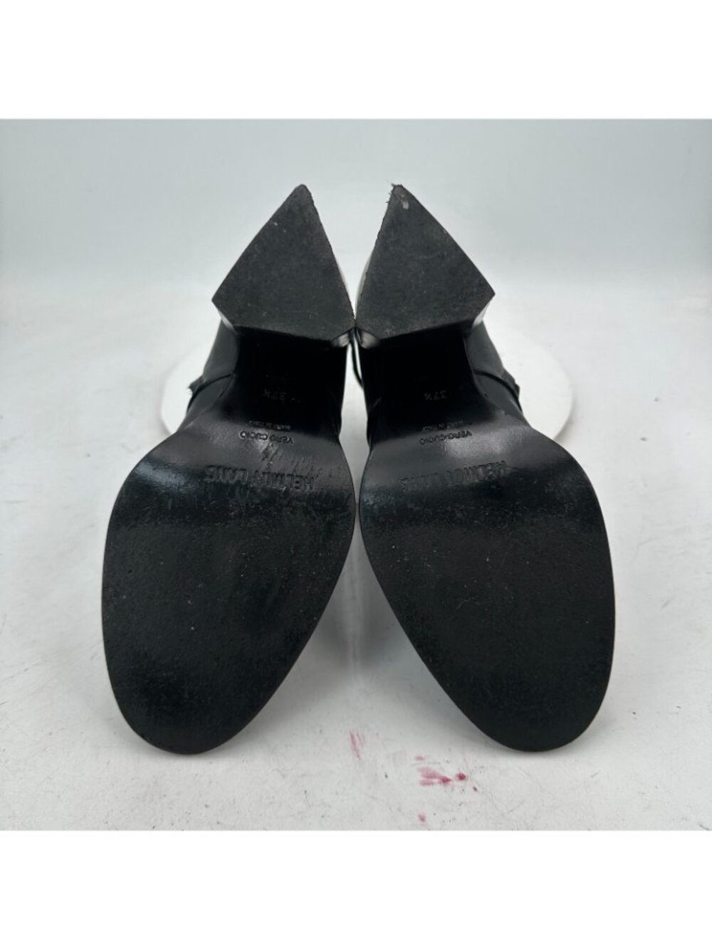 Helmut Lang Women Size EU 37.5 US 7.5 Black Leather Side Zip Block Heel Boot - Picture 8 of 12
